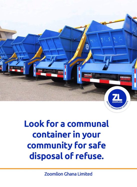Look for a communal container in your community for safe disposal of refuse.